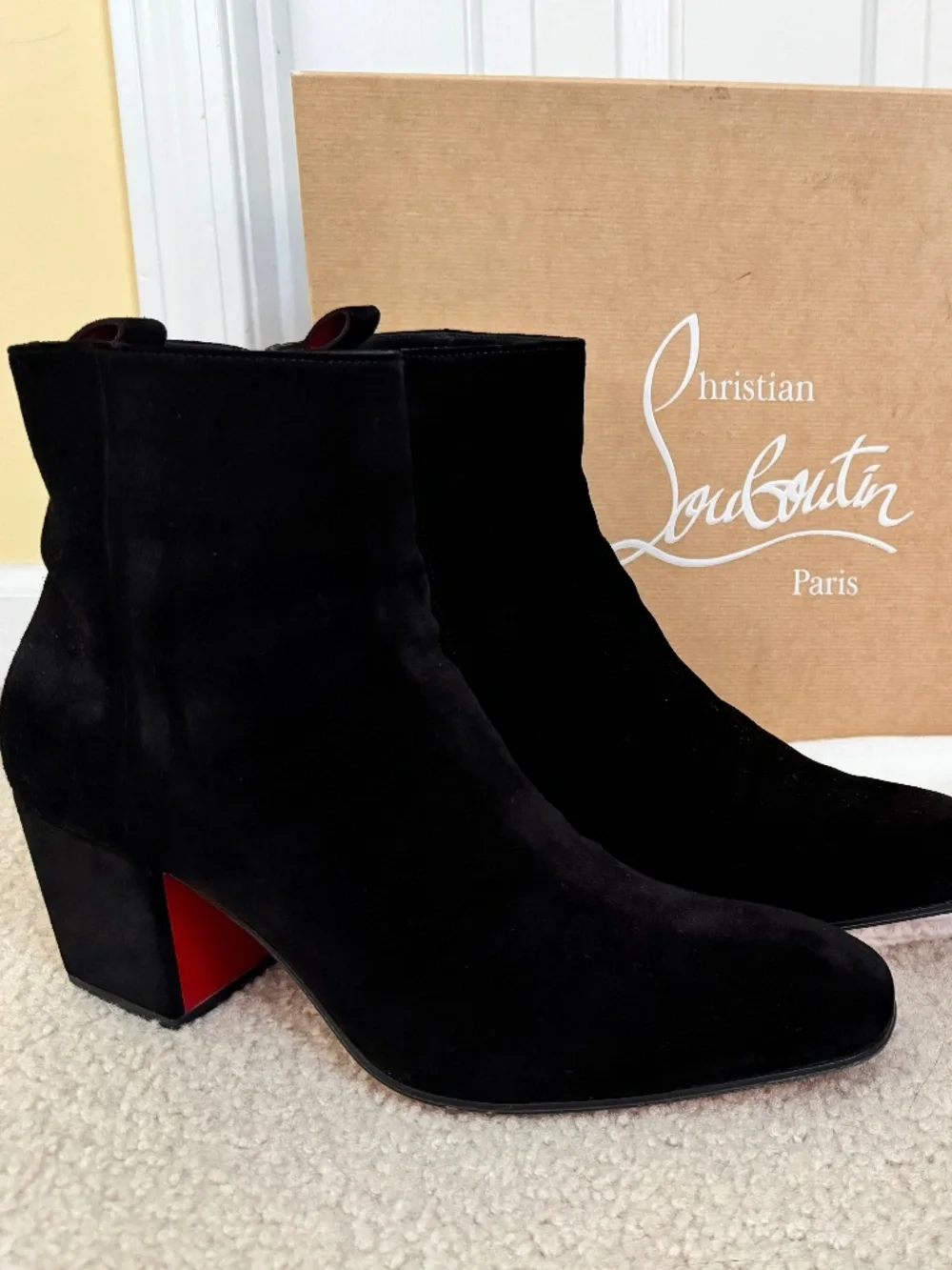 Christian Louboutin Rosalio 70 Boots - EU46/US13 Black Suede